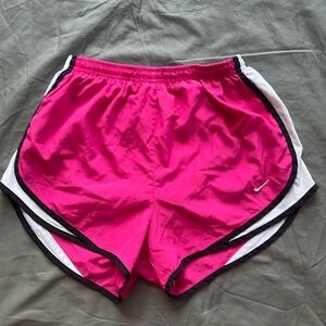 #79 Nike Dri-Fit Pink and White Athletic Shorts Size M
